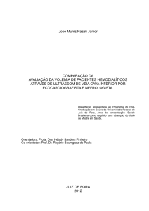 comparação da avaliação do diâmetro da veia cava inferior por