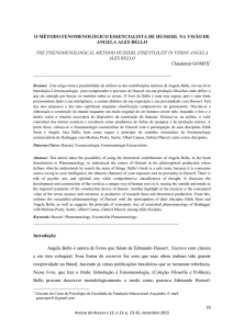 o método fenomenológico essencialista de husserl na visão de