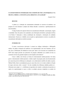 O consentimento informado nos comitês de ética em