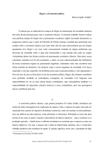 Hegel e a Economia política Márcio Egídio Schäfer1 É notório que