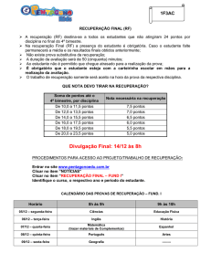 Divulgação Final: 14/12 às 8h