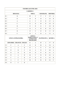 VESTIBULAR UFMG 2010 CADERNO 1 BIOLOGIA FISICA