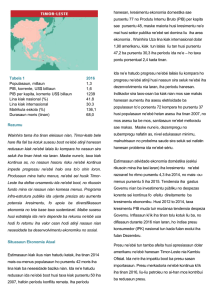 Tabela 1 2016 Populasaun, millaun 1,3 PIB