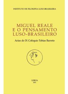 Miguel Reale e o pensamento luso-brasileiro IX