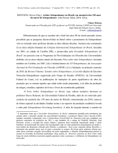 [RESENHA] Arthur Schopenhauer no Brasil: em memória dos 150