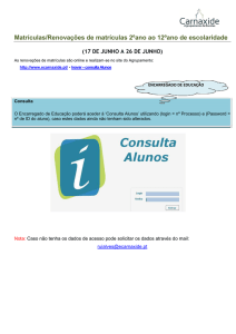 Matrículas/Renovações de matrículas 2ºano ao 12ºano de