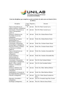 Grade Curricular e Docentes – Bacharelado em