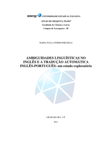 AMBIGUIDADES LINGUÍSTICAS NO INGLÊS E A TRADUÇÃO