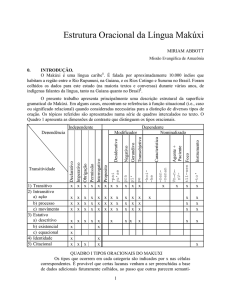 Estrutura Oracional da Língua Makúxi