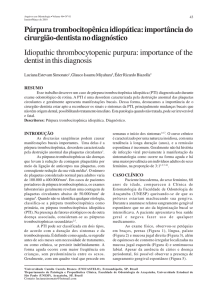 Púrpura trombocitopênica idiopática: importância do