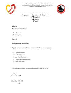 Programa de Retomada de Conteúdo 4º bimestre Química 2º ano