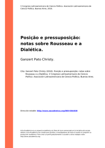 Posição e pressuposição: notas sobre Rousseau