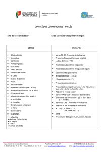 Inglês - Agrupamento de Escolas Elias Garcia