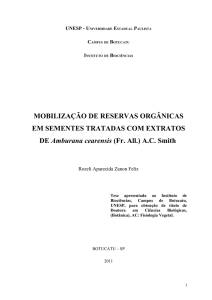 MOBILIZAÇÃO DE RESERVAS ORGÂNICAS EM SEMENTES