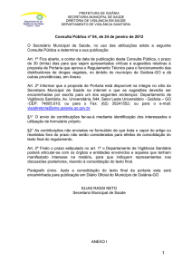 Consulta Pública 4-2012 - Secretaria Municipal de Saúde