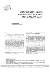 incidência de rubeóla, caxumba e sarampo no município de ijuí/rs