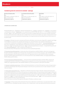 Condições gerais do contrato de comissão - Ipiranga