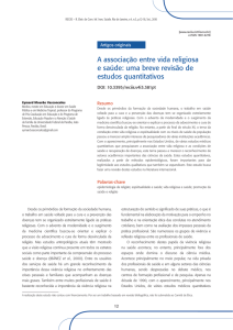 A associação entre vida religiosa e saúde: uma breve revisão de