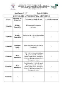 Ano/Turma: 7º “C” Data: 29/04/2016 CONTROLE