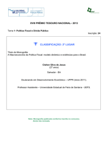 A Macroeconomia da Política Fiscal: modelo dinâmico e