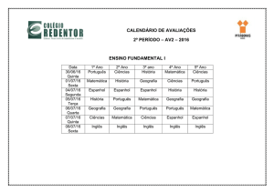 calendário de avaliações 2º período – av2 – 2016 ensino