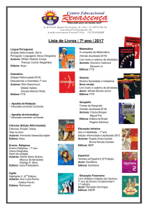 Lista de Livros | 7º ano | 2017