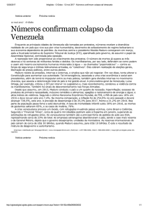 Números confirmam colapso da Venezuela