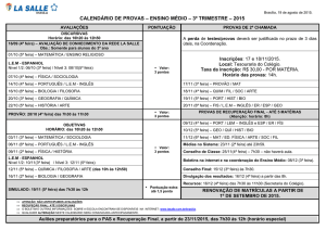 calendário de provas 2007