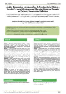 Análise Comparativa entre Aparelhos de Pressão Arterial (Digital e