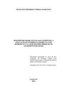 desempenho produtivo da soja submetida a aplicação - udesc