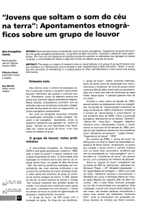 Apontamentos etnográ- ficos sobre um grupo de louvor - SEER-UFMG