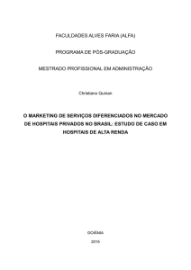 o marketing de serviços diferenciados no mercado de