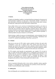 Disciplina: Formação Econômica do Brasil