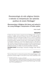 Fenomenologia da vida religiosa: história e método na