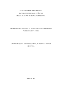 O Problema Mente-corpo e a Hip&oacute;tese de Crick