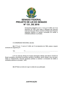 SENADO FEDERAL PROJETO DE LEI DO SENADO Nº 131, DE 2016