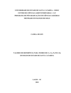 Valores de referência para teores de cr, cu, ni, pb e zn - udesc