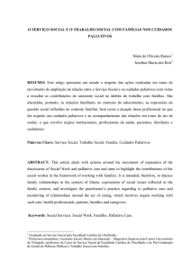 o serviço social e o trabalho com familias nos