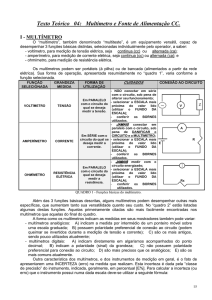 ~ Texto Teórico 04: Multímetro e Fonte de Alimentação CC.