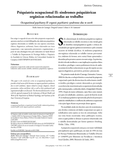 Psiquiatria ocupacional II: síndromes psiquiátricas