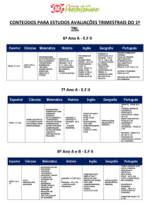 conteúdos para estudos avaliações trimestrais do 1º tri.