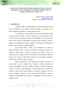 “O estudo do meio como caminho afirmativo para a prática