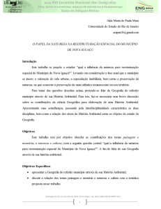 O papel da natureza na reestruturação espacial do município de