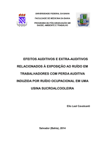 efeitos auditivos e extra-auditivos relacionados à exposição ao