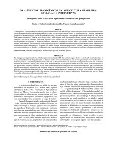 os alimentos transgênicos na agricultura brasileira