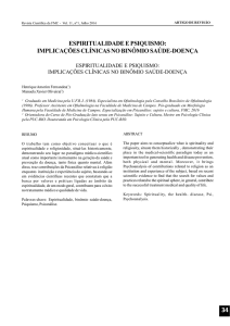 espiritualidade e psiquismo: implicações clínicas no binômio saúde