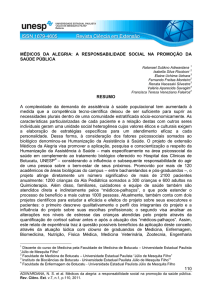 110 MÉDICOS DA ALEGRIA: A RESPONSABILIDADE SOCIAL NA