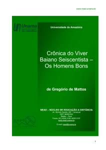 Crônica do Viver Baiano Seiscentista – Os Homens Bons