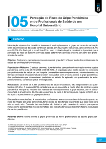 Perceção do Risco de Gripe Pandémica entre Profissionais de