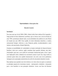Ricardo Carneiro - Oportunidades e riscos pós-crise